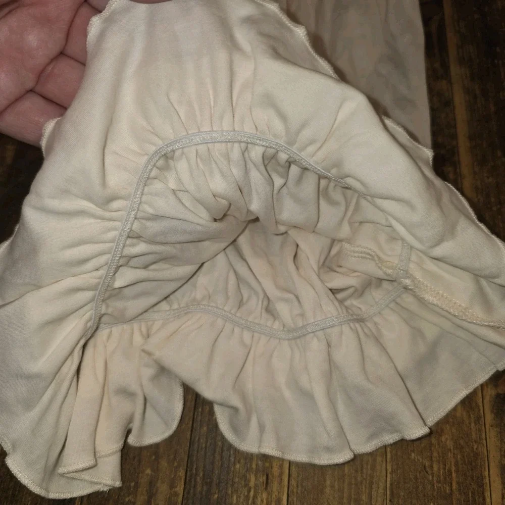 NEW Lemon Loves Layette Gown One-Piece Sz 0-3 Mo Beige Newborn Hospital Outfit